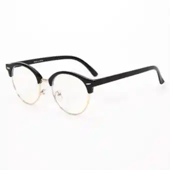 Claire's Solar blue light reducing round browline clear lens frames - black offer