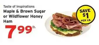 Hannaford Maple or brown sugar or wildflower honey ham offer