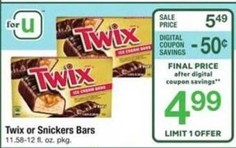 ACME Twix or snickers bars offer