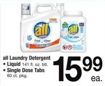 ACME All laundry detergent liquid or single dose tabs offer