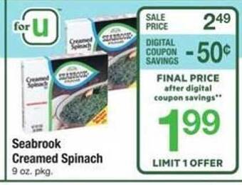 ACME Seabrook creamed spinach offer