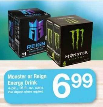 ACME Monster or reign energy drink offer