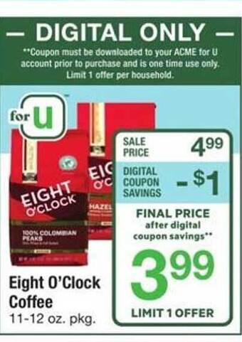 ACME Eight o'clock coffee offer