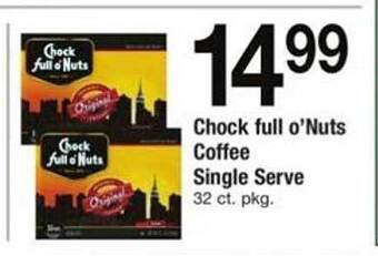 ACME Chock full o'nuts coffee single serve offer