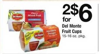 ACME Del monte fruit cups offer