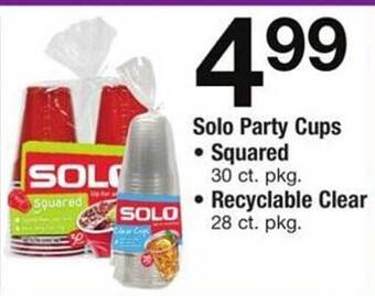 ACME Solo party cups squared or recyclable clear offer