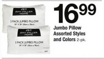 ACME Jumbo pillow assorted styles and colors offer