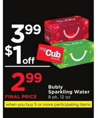Cub Foods Bubly sparkling water offer