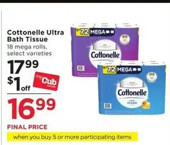 Cub Foods Cottonelle ultra bath tissue offer