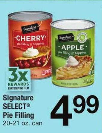 Safeway Signature select pie filling offer