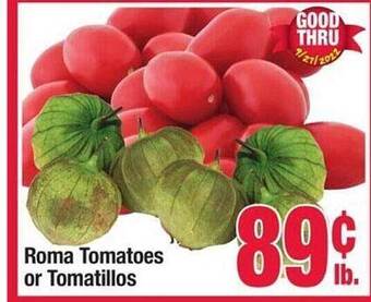 Jewel-Osco Roma tomatoes or tomatillos offer