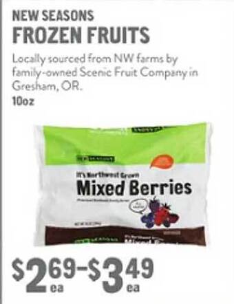 New Seasons Market New seasons frozen fruits offer