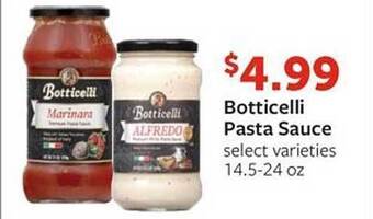Fareway Botticelli pasta sauce offer