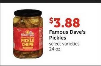 Fareway Famous dave's pickles offer