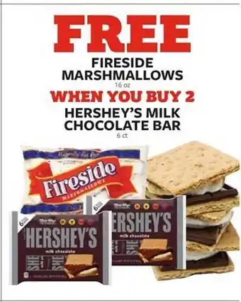 Fareway Hershey's milk chocolate bar, marshmallows offer