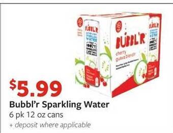 Fareway Bubbl'r sparkling water offer