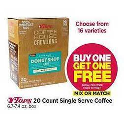 Tops Tops 20 count single serve coffee offer