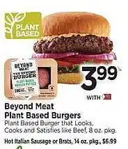 Tops Beyond meat plant based burgers offer