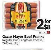 Tops Oscar mayer beef franks offer