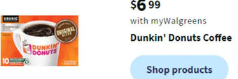 Walgreens Dunkin' Donuts Coffee offer