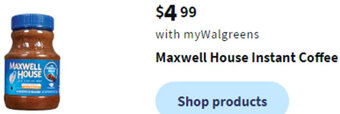 Walgreens Maxwell House Instant Coffee offer