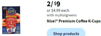 Walgreens Nice! Premium Coffee K-Cups offer