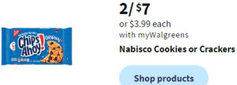 Walgreens Nabisco Cookies or Crackers offer