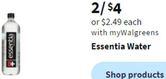 Walgreens Essentia Water offer