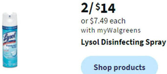 Walgreens Lysol Disinfecting Spray offer