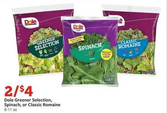 Fareway Dole greener selection, spinach or classic romaine offer