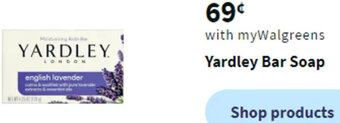 Walgreens Yardley Bar Soap offer