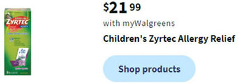 Walgreens Children's Zyrtec Allergy Relief offer
