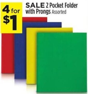 Dollar General 2 Pocket Folder with Prongs offer