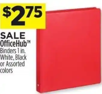 Dollar General OfficeHub Binders 1 in. White, Black or Assorted colors offer