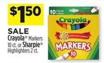 Dollar General Crayola markers or sharpie offer