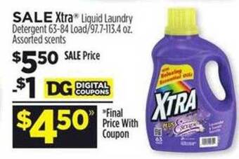 Dollar General Xtra liquid laundry detergent offer