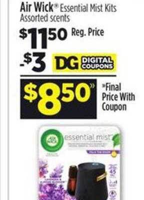 Dollar General Air wick essential mist kits offer