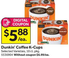 Stop&Shop Dunkin' Coffee K-Cups offer
