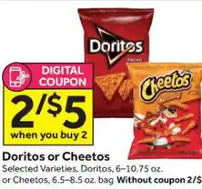 Stop&Shop Doritos 6-10.75 oz. or Cheetos 6.5-8.5 oz. offer