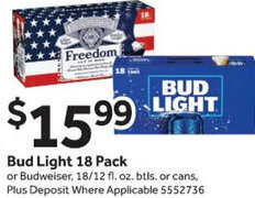 Stop&Shop Bud Light 18 Pack. offer