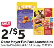 Stop&Shop Oscar Mayer Fun Pack Lunchables 8.8-10.7 oz. offer