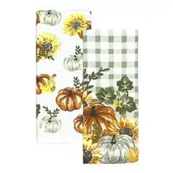 Kohl's Celebrate together™ fall gingham pumpkin kitchen towel 2-pk. offer