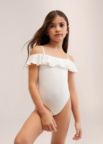 Mango Swimsuit with ruffle detail offer