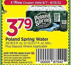 Tops Poland spring water offer