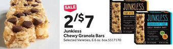 Stop&Shop Junkless Chewy Granola Bars offer