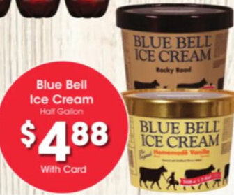 Kroger Blue Bell Ice Cream offer
