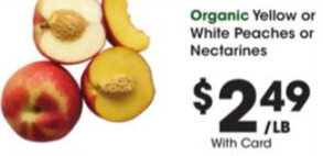 Kroger Organic Yellow or White Peaches or Nectarines offer