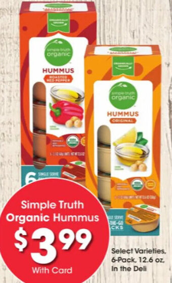 Kroger Simple Truth Organic Hummus offer