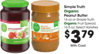 Kroger Simple Truth Organic Peanut Butter 16 oz. offer