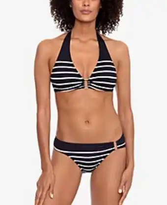 Macy's Women's striped ring halter bikini top & matching bottoms offer